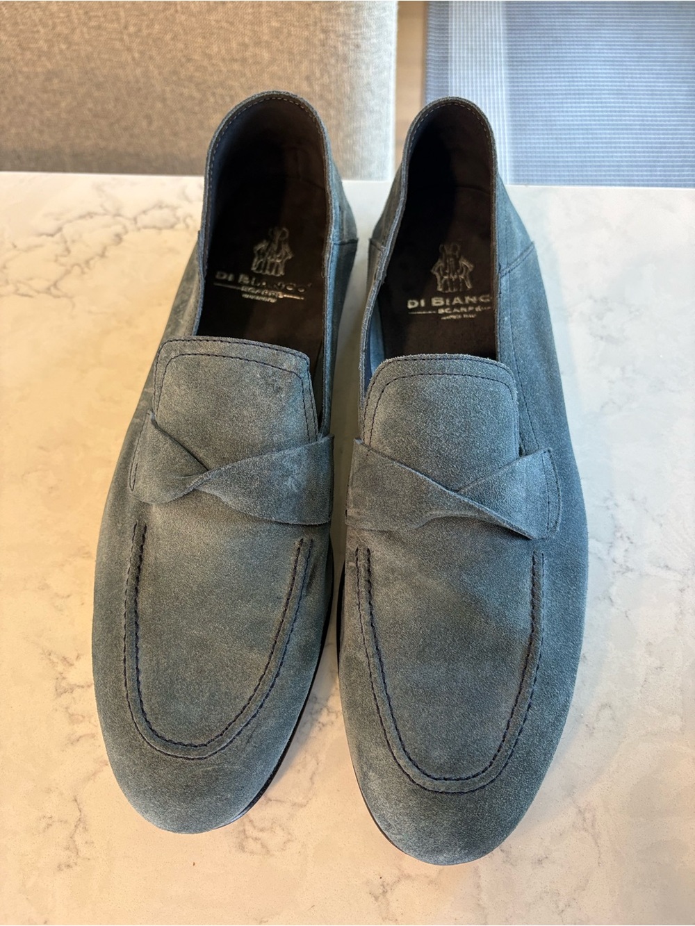 Men’s Di Bianco Scarpe Shoes-Suede Blue Size 8
